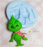 Molde de Silicone Natal Grinch 2 Col. By Bee Crafted